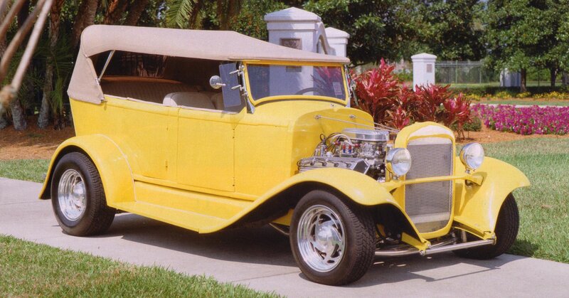 Yellow Vintage Hot Rod