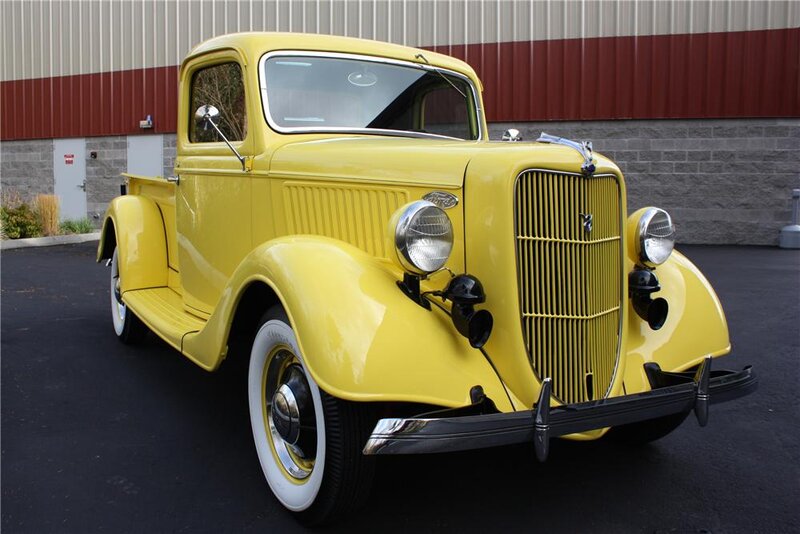 Yellow Vintage Pickup Truck — Calm, Afternoon