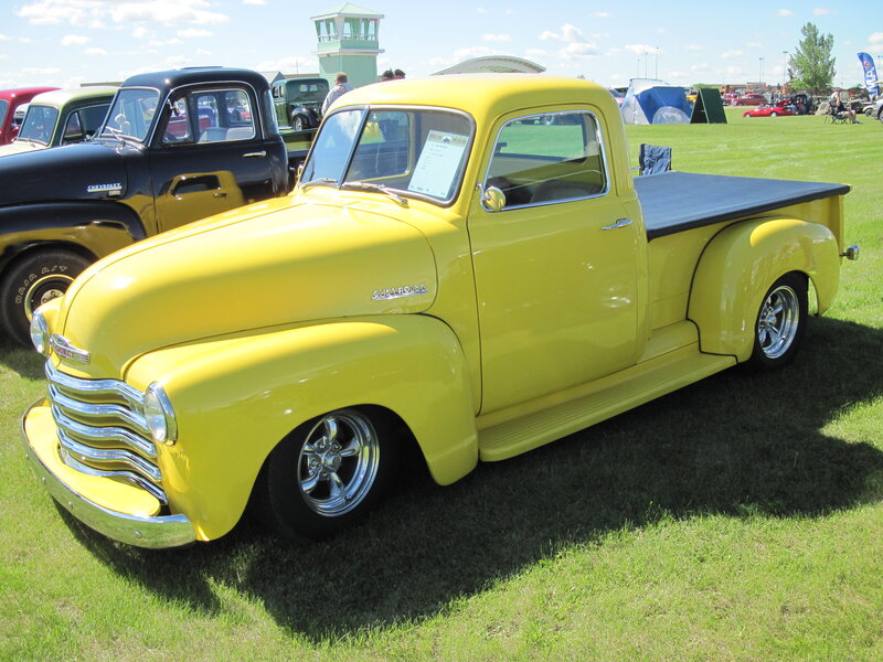 Yellow Vintage Pickup Truck — Outdoor, Afternoon, Photograph, Classic Car Show