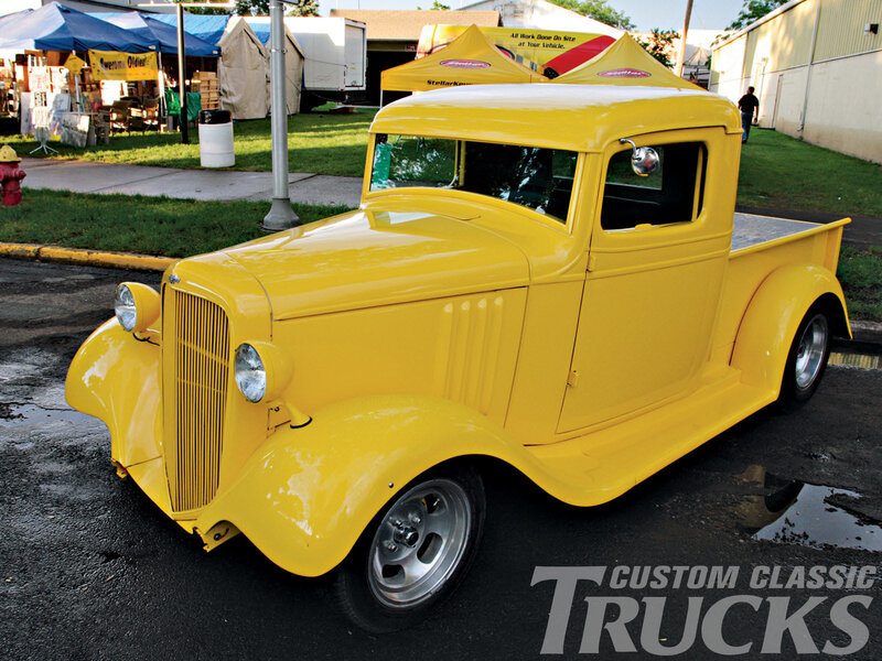Yellow Vintage Pickup Truck — Outdoor