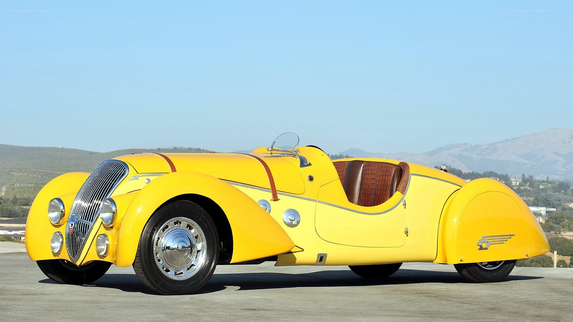 Yellow vintage race car