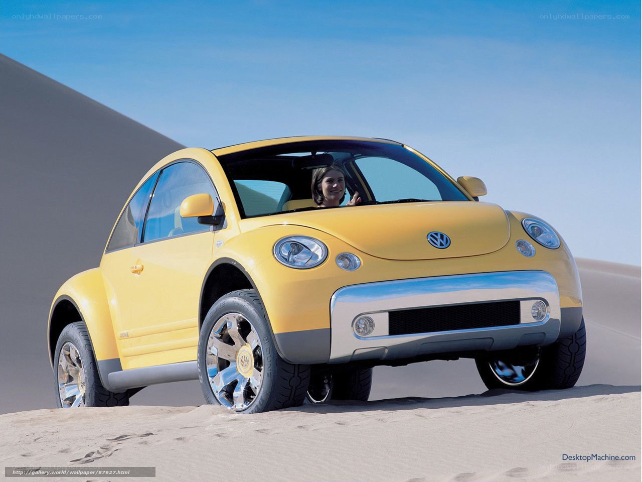 Yellow Volkswagen Beetle concept car