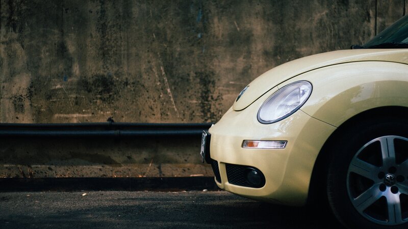 Yellow Volkswagen Beetle — Dramatic
