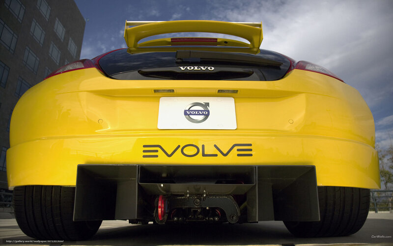 Yellow Volvo Evolve rear view