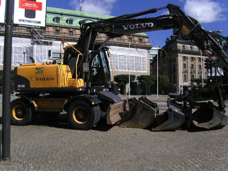 Yellow Volvo Excavator