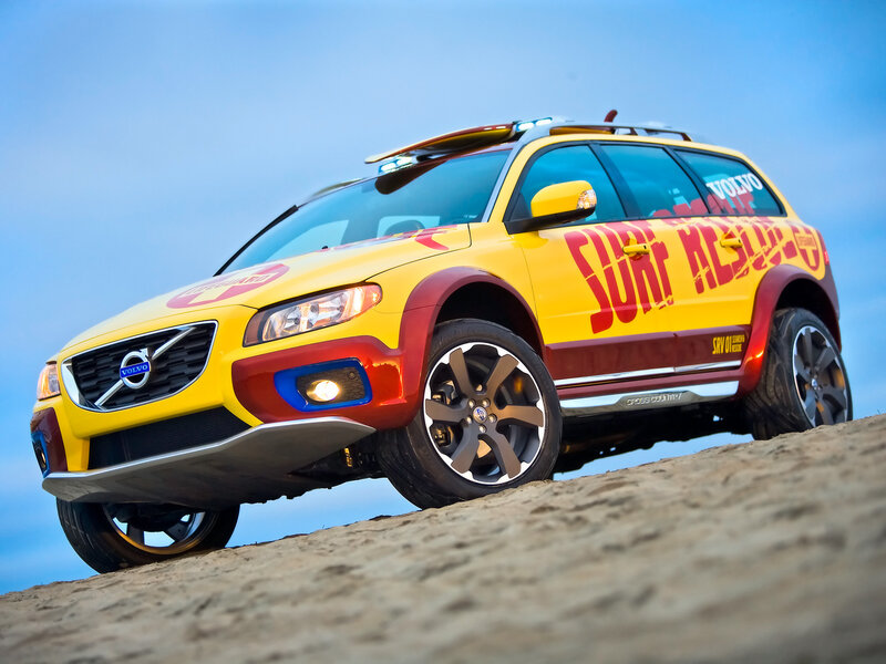 Yellow Volvo Surf Rescue Car