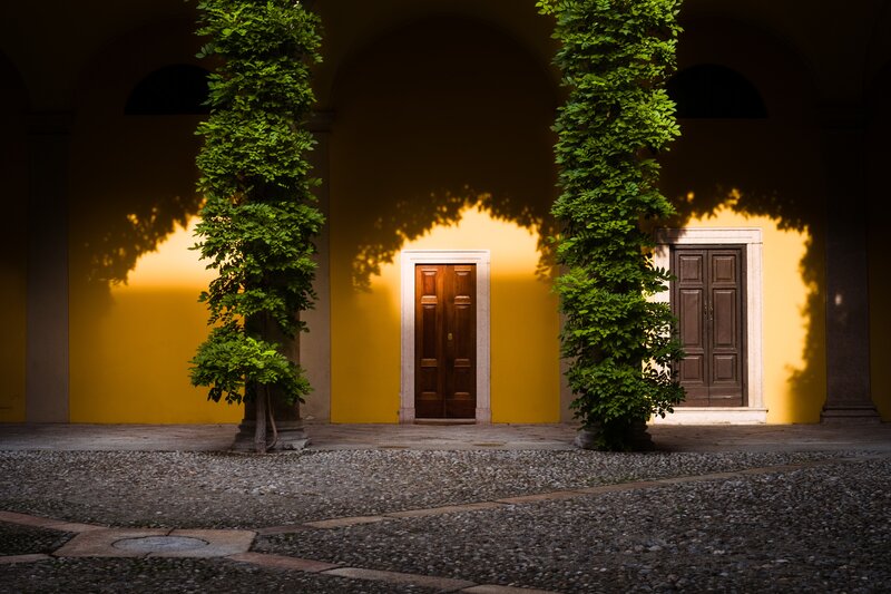 Yellow Wall with Two Doors