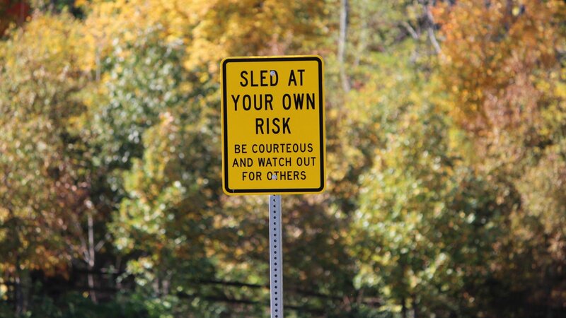 Yellow Warning Sign — Calm, Autumn