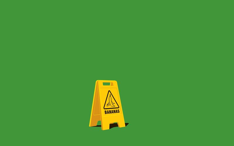 Yellow Warning Sign — Green