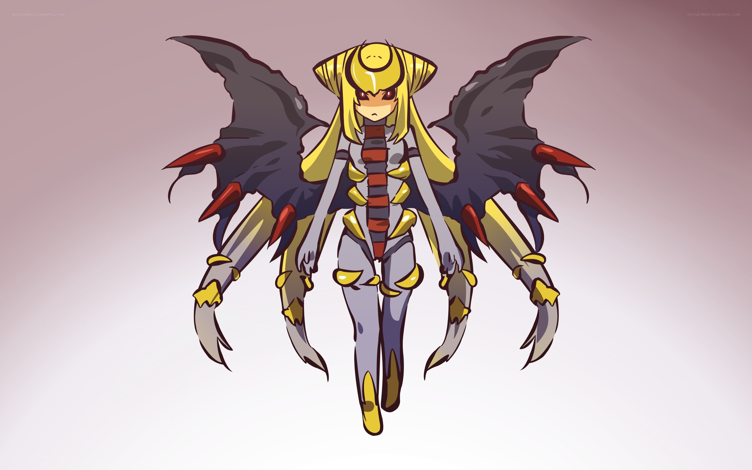 yellow-winged anime character