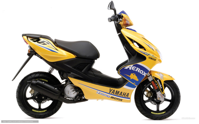 Yellow Yamaha Aerox scooter