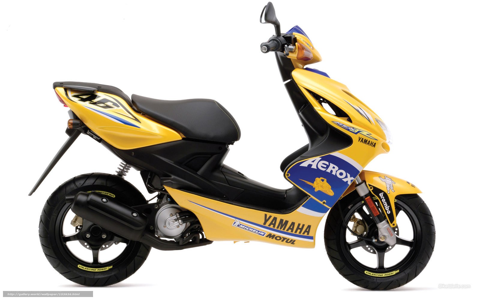 Yellow Yamaha Aerox scooter