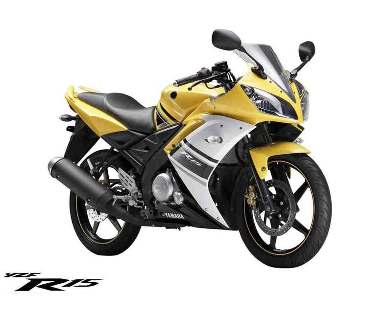 Yellow Yamaha R15 motorcycle