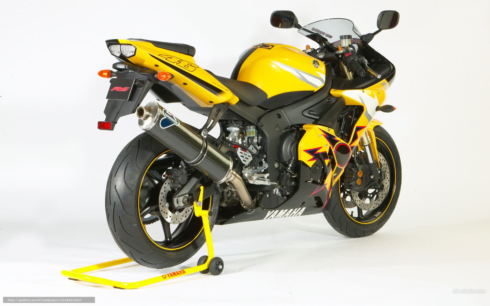 Yellow Yamaha R6 motorcycle