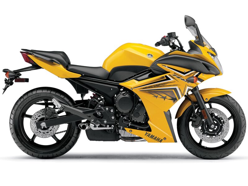Yellow Yamaha sport motorcycle