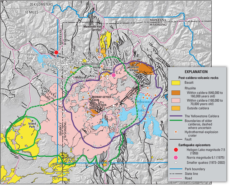 Yellowstone Caldera Map