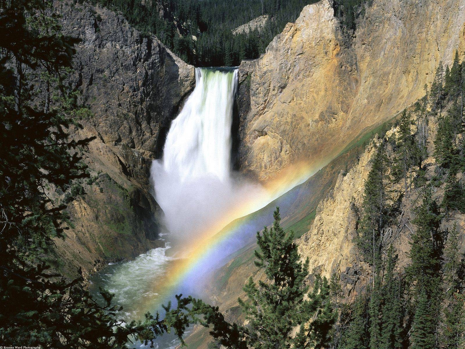 Yellowstone Falls with Rainbow