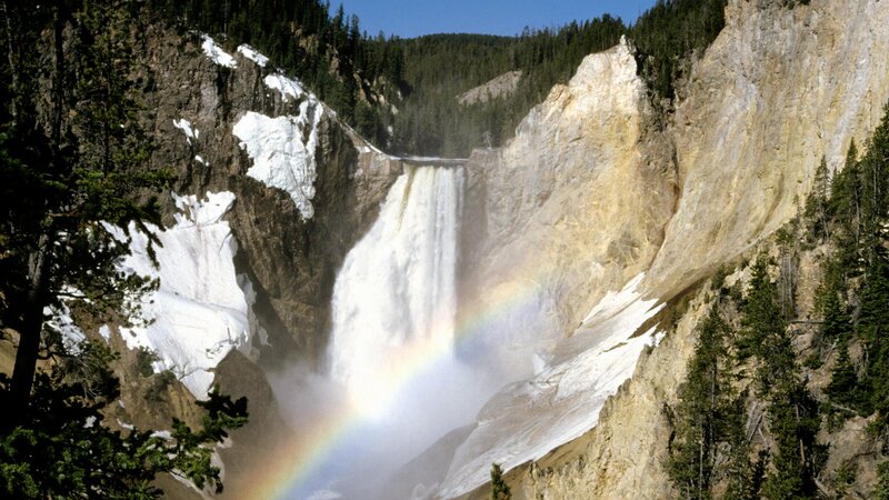 Yellowstone Falls with Rainbow
