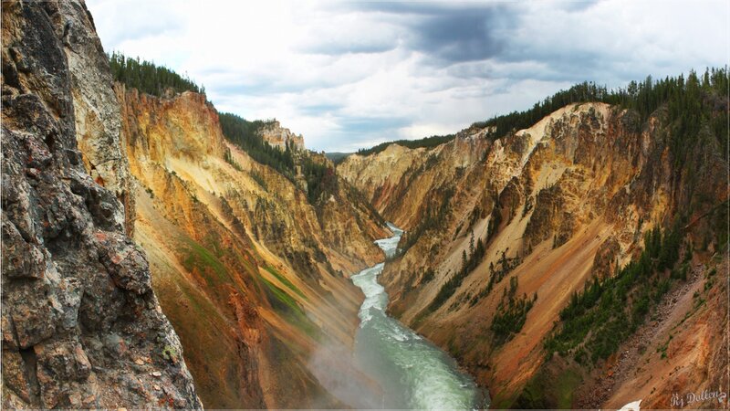 Yellowstone River Canyon — Brown, Dramatic, Afternoon, Photograph, Cliffs