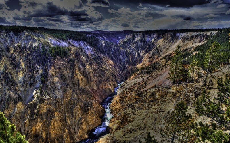 Yellowstone River Canyon — Brown, Dramatic, Afternoon