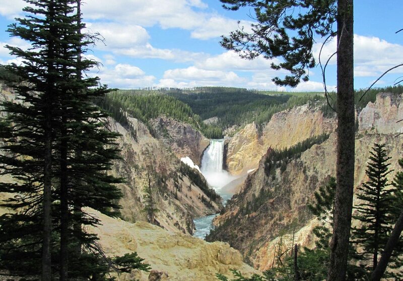 Yellowstone Waterfall — Blue, Serene