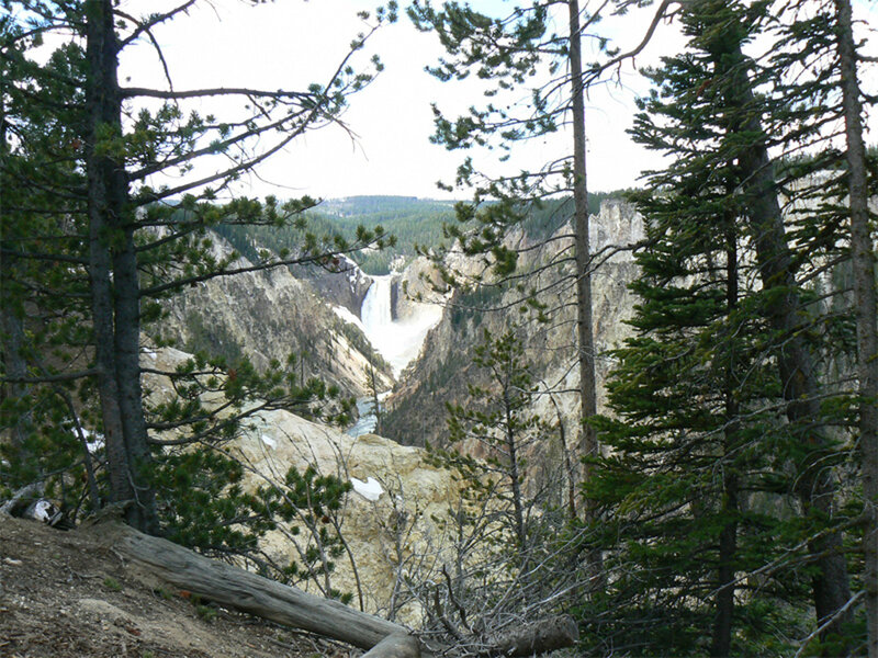 Yellowstone Waterfall — Green, Natural