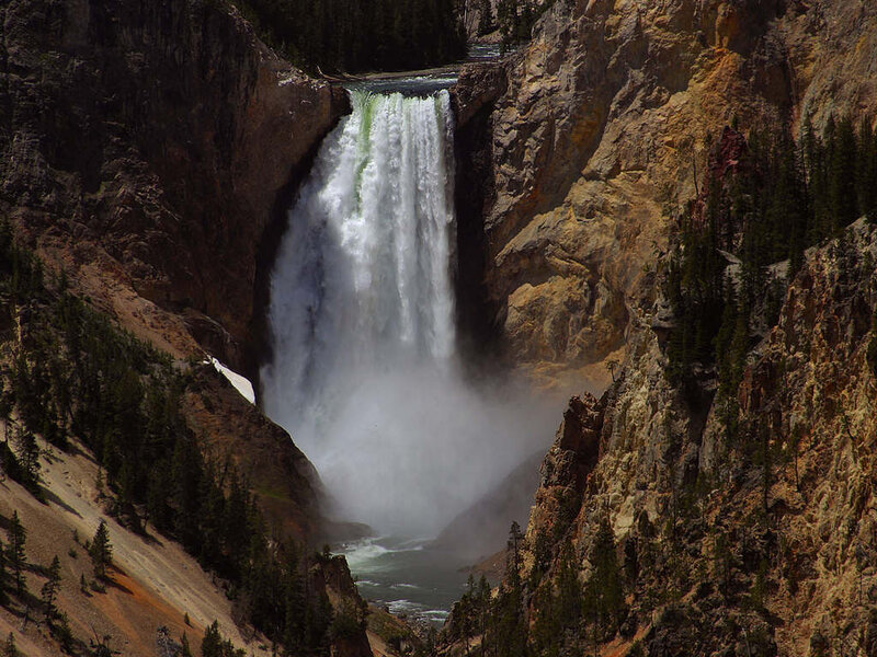 Yellowstone waterfall in canyon