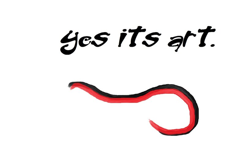 yes its art text with red and black line