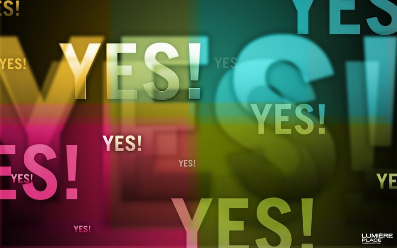 Yes text collage