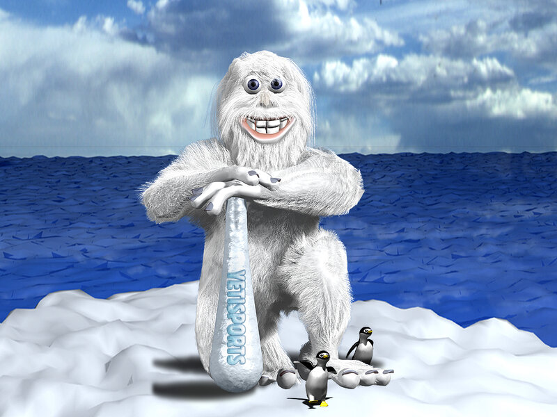 Yeti holding a bat