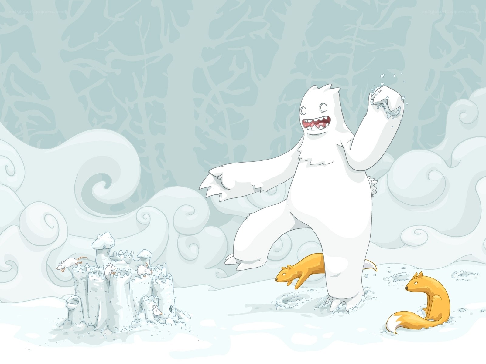 Yeti in a snowy landscape