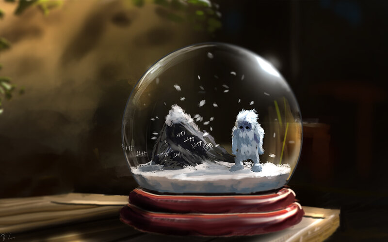 Yeti in Snow Globe