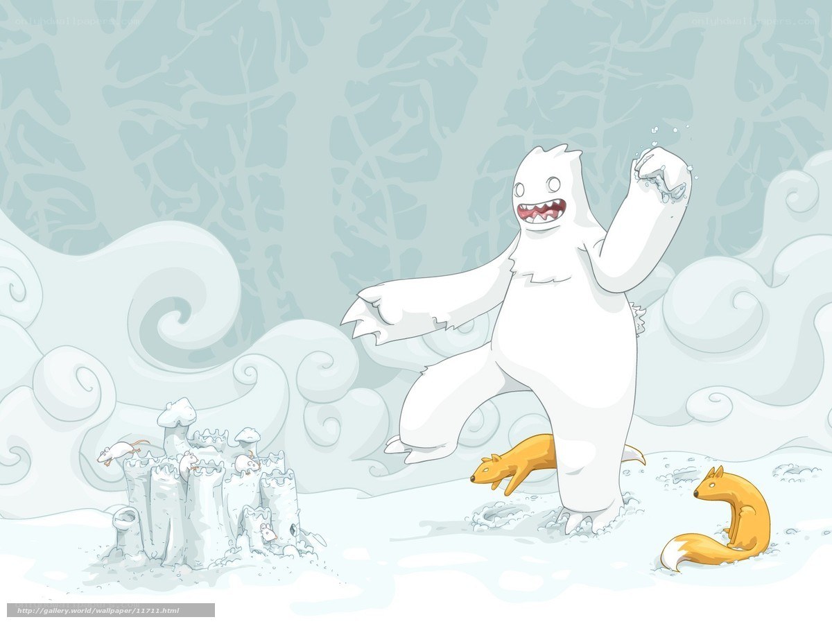 Yeti in snowy landscape
