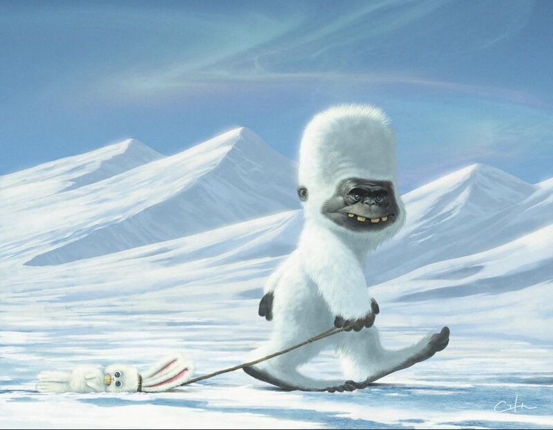 Yeti Pulling a Toy