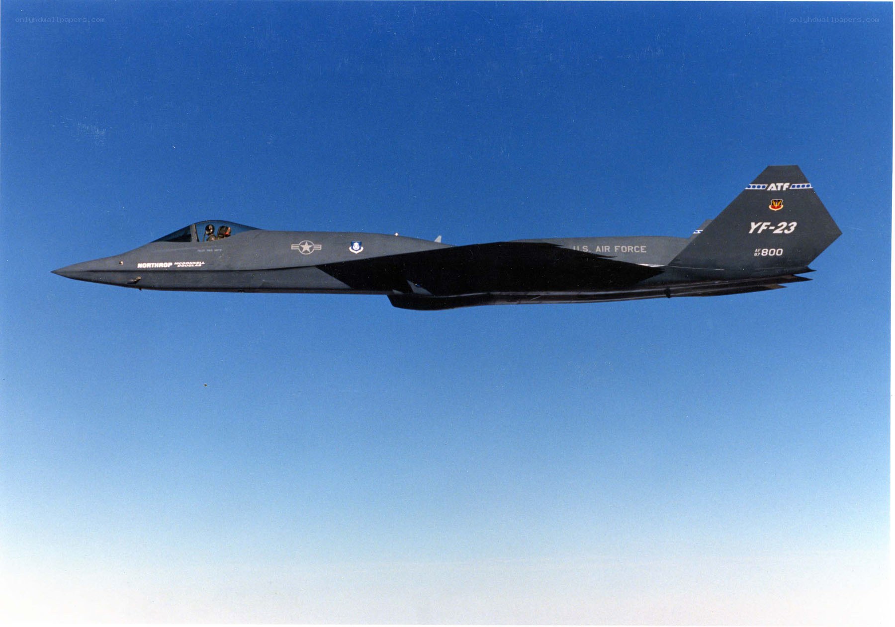 YF-23 stealth fighter in flight