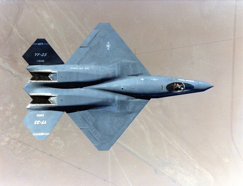 YF-23 stealth fighter in flight