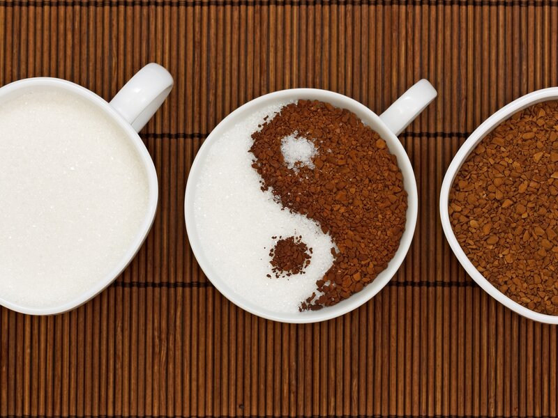 yin yang coffee and sugar