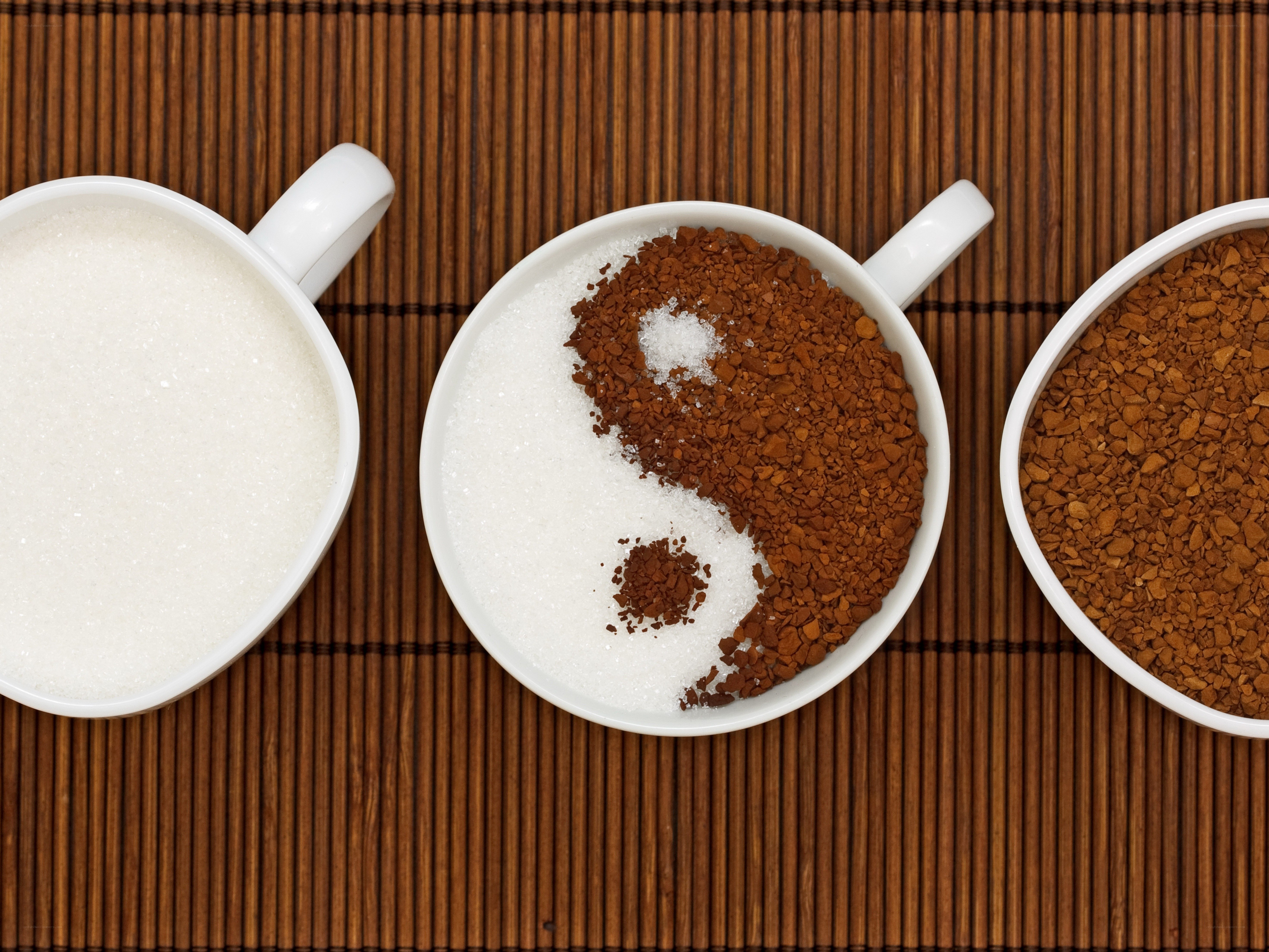 yin yang coffee and sugar
