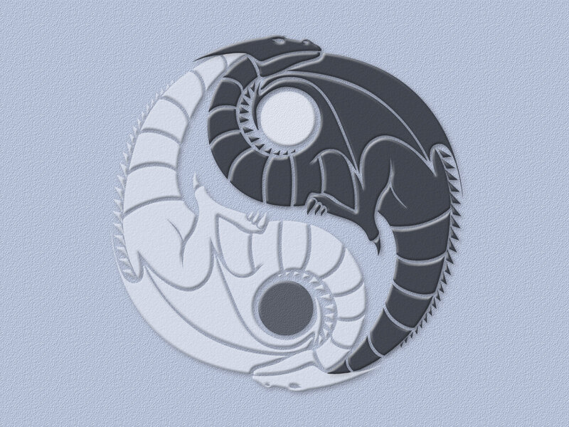 Yin-yang Dragon Symbol — Gray