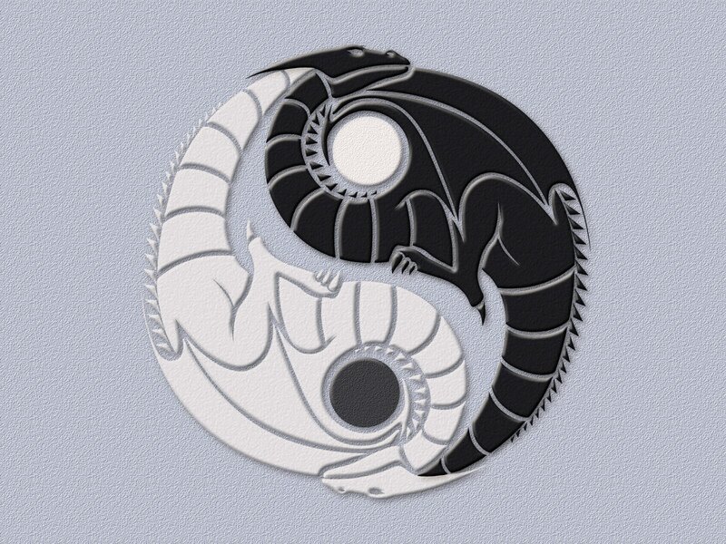 Yin-yang dragon symbol