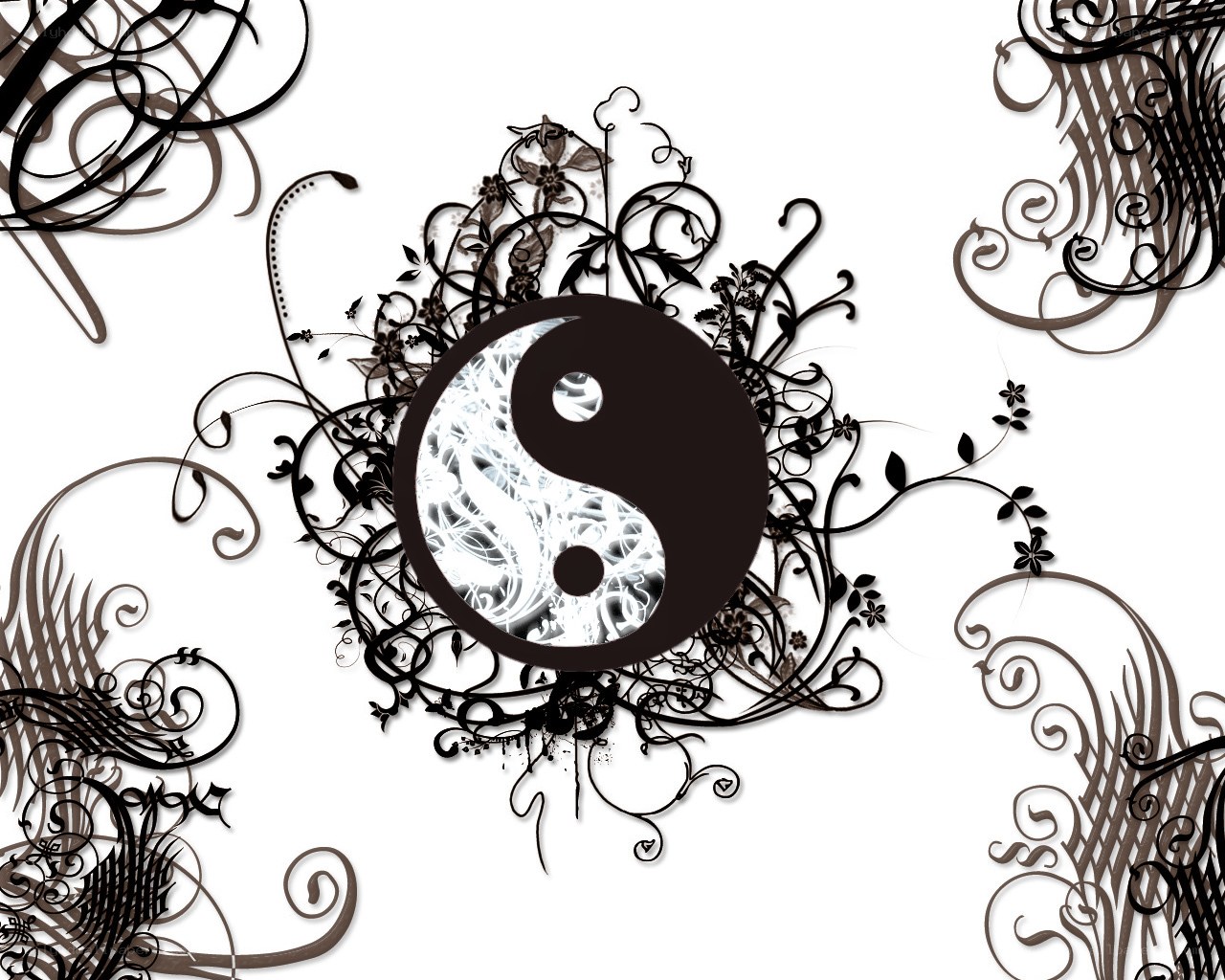 yin yang floral design