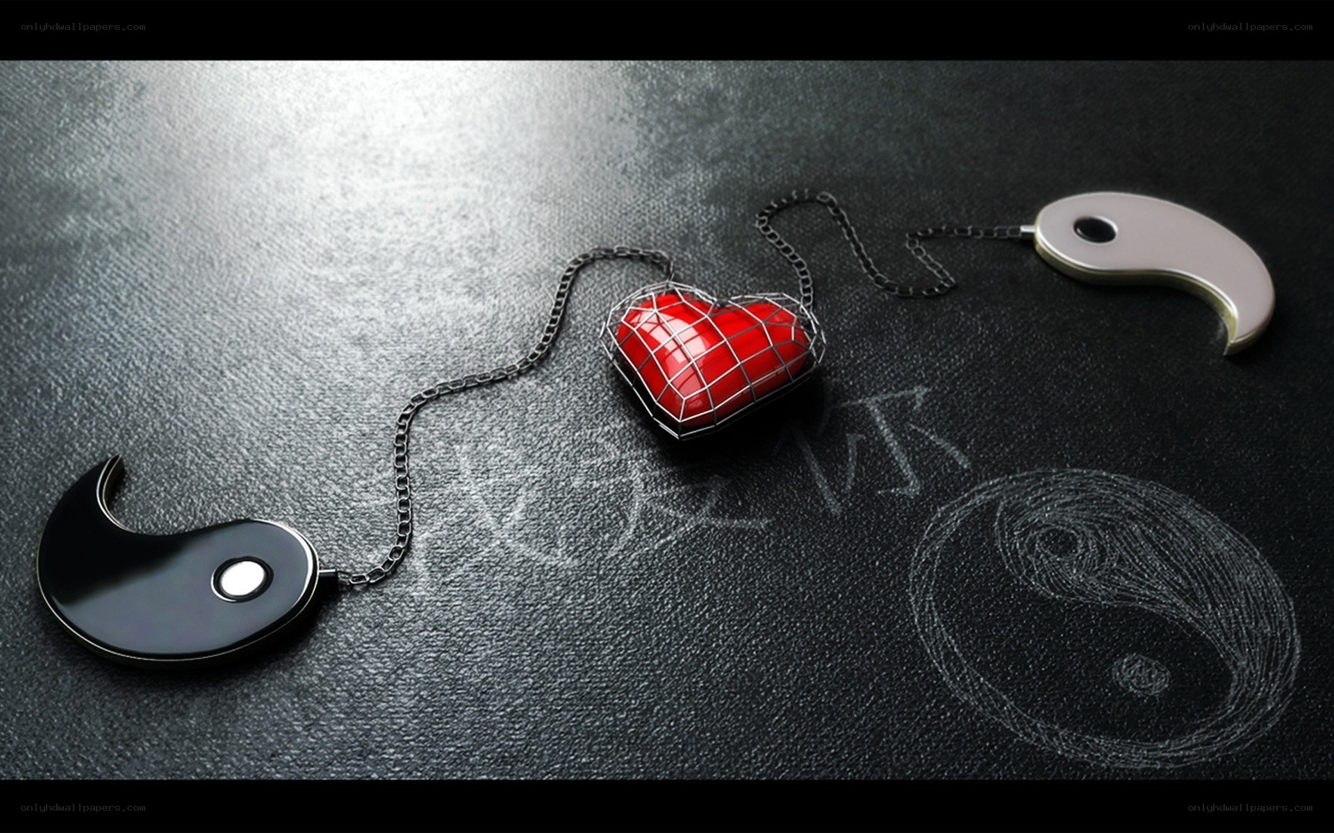 Yin-yang heart symbols