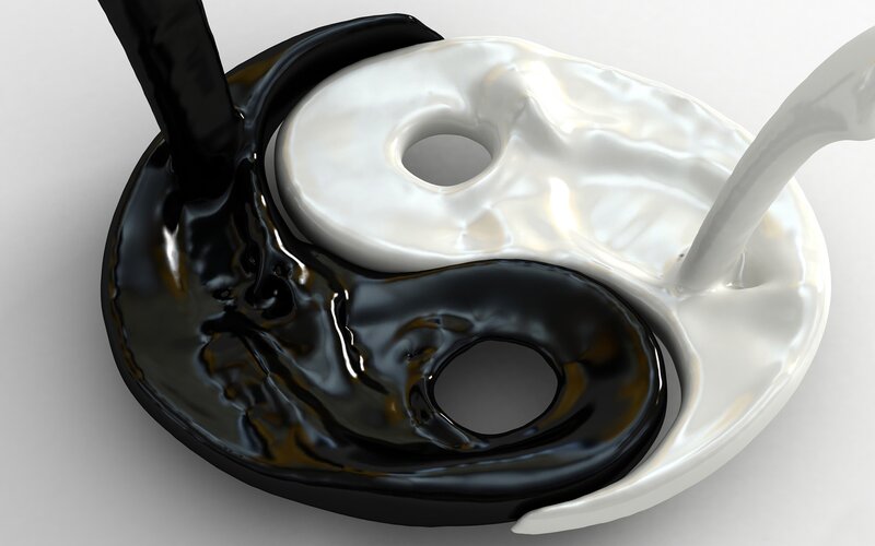 yin yang liquid pour