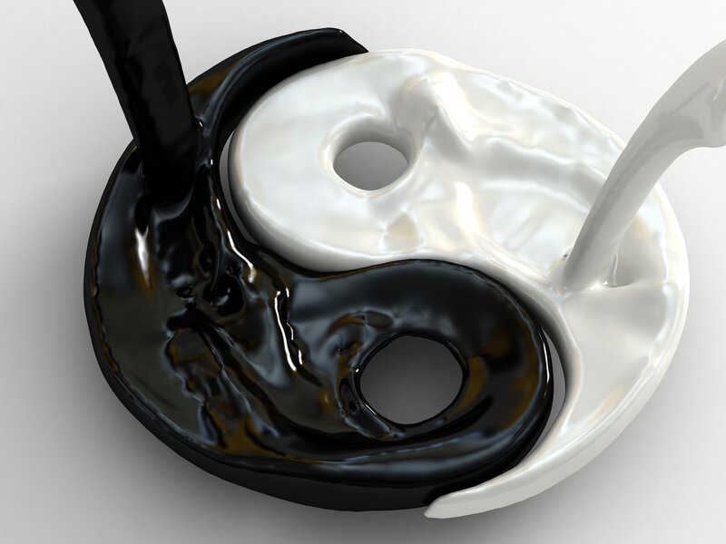 yin yang liquid pour