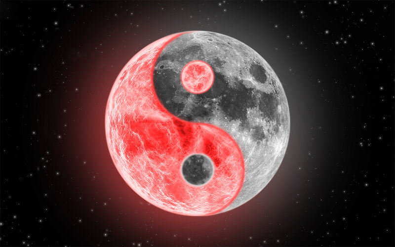 Yin-yang moon concept