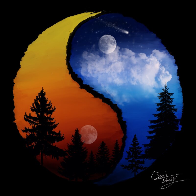 Yin-yang Nature Scene