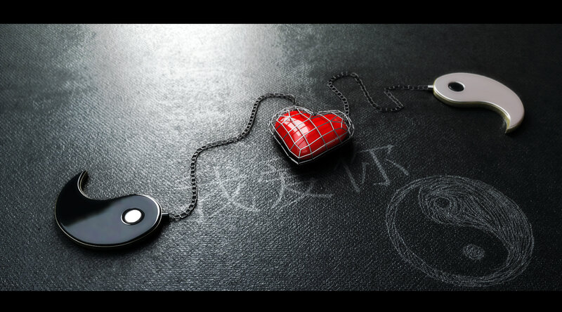 Yin-yang Pendants with Heart