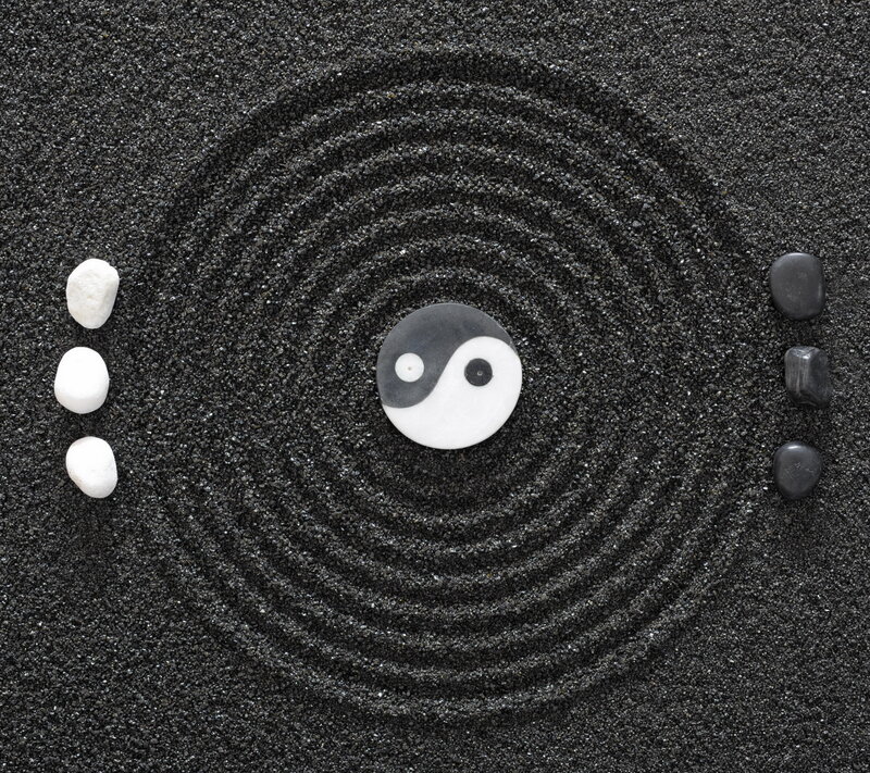Yin-yang Stone in Sand
