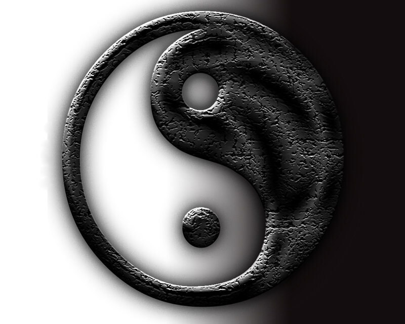 Yin-yang Symbol — Black, Balanced, 3d Render, Circle, White
