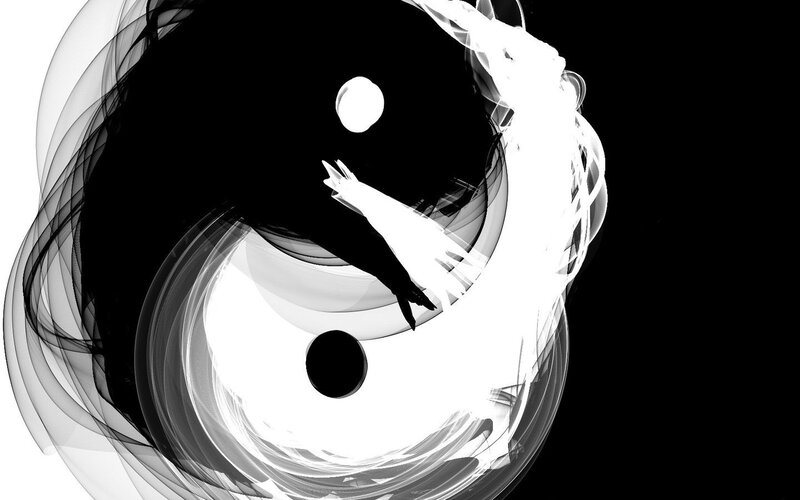 Yin-yang Symbol — Black, Balanced, Abstract